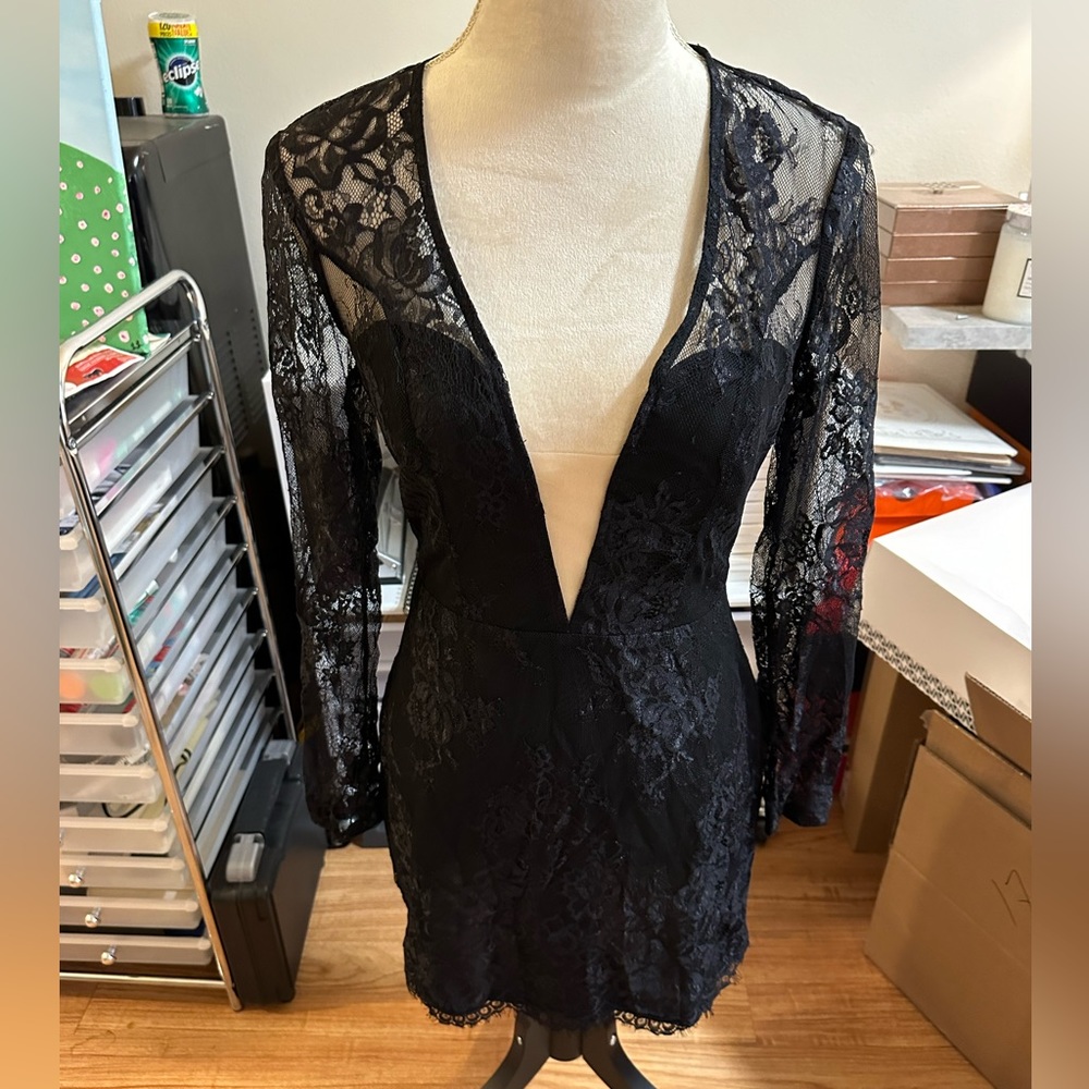 NWT NBD Little Black Lace Dress